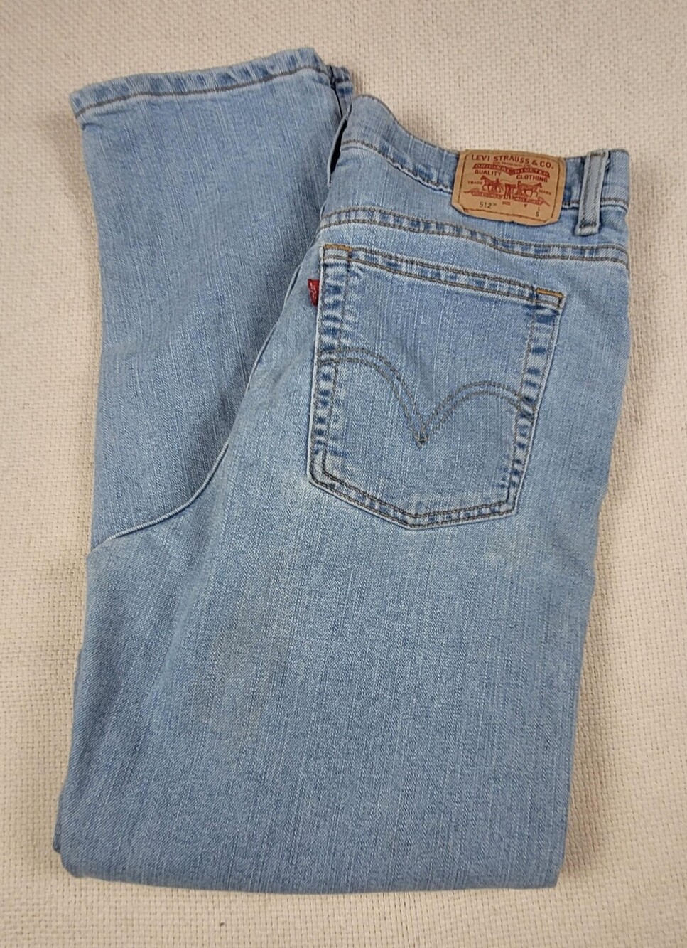 Levis 512 Jeans Womens 14 Small Light Wash Classic Slim Tapered Stretch Denim